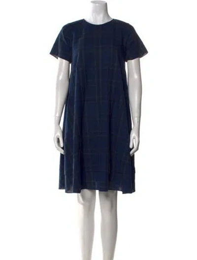 Pre-owned Morgane Le Fay Crew Neck Knee-length Dress In Blue