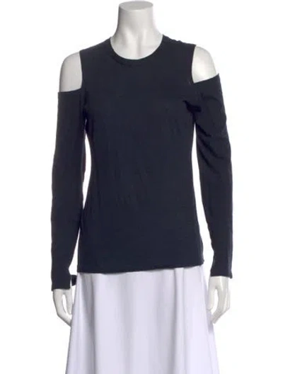 Pre-owned Morgane Le Fay Crew Neck Long Sleeve Top In Blue