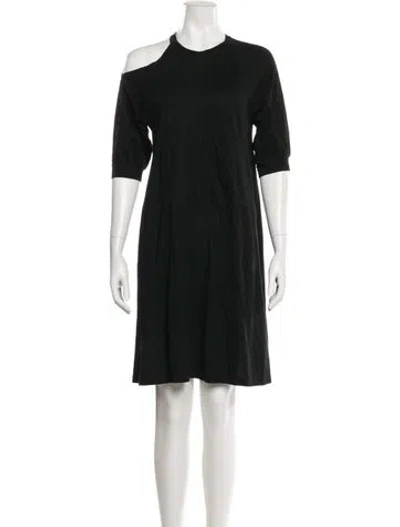 Pre-owned Morgane Le Fay Crew Neck Mini Dress In Black