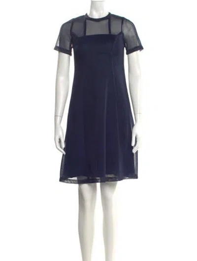 Pre-owned Morgane Le Fay Crew Neck Mini Dress In Blue