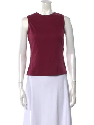 Pre-owned Morgane Le Fay Crew Neck Sleeveless Top In Burgundy