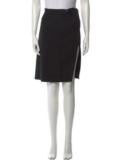 Pre-owned Morgane Le Fay Embroidered Accent Knee-length Skirt In Black