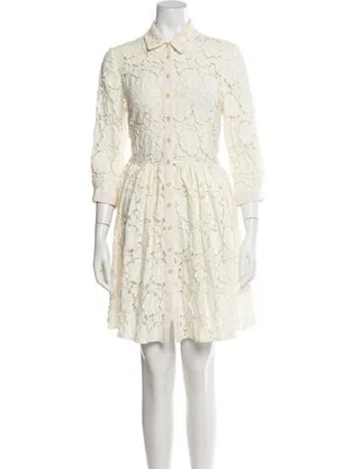 Pre-owned Morgane Le Fay Lace Pattern Knee-length Dress In Neutral