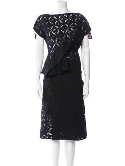 Pre-owned Morgane Le Fay Lace Pattern Skirt Set In Black