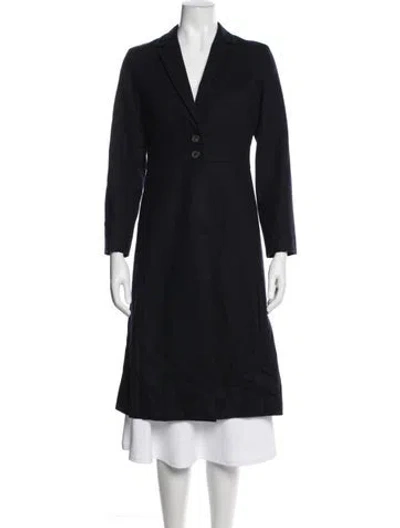 Pre-owned Morgane Le Fay Merino Wool Coat In Black