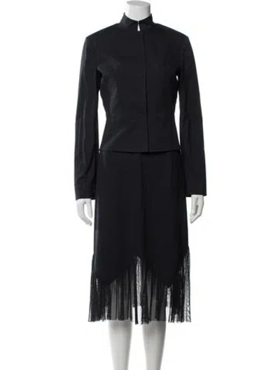 Pre-owned Morgane Le Fay Mesh Accents Dress Set In Blue