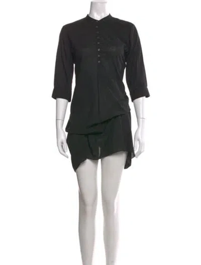 Pre-owned Morgane Le Fay Mock Neck Mini Dress In Gray