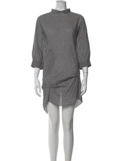 Pre-owned Morgane Le Fay Plaid Print Mini Dress In Black
