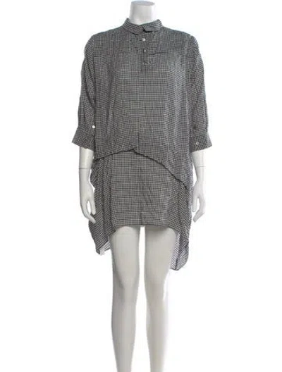 Pre-owned Morgane Le Fay Plaid Print Mini Dress In Black
