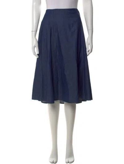 Pre-owned Morgane Le Fay Pleated Accents Knee-length Skirt In Blue
