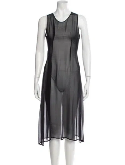 Pre-owned Morgane Le Fay Scoop Neck Knee-length Dress In Black