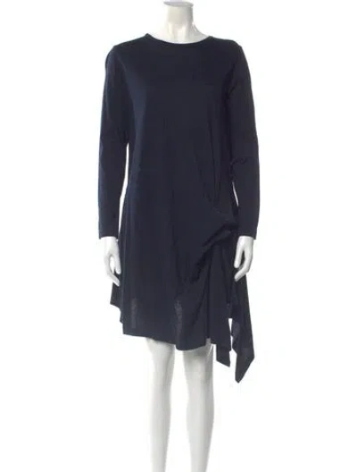 Pre-owned Morgane Le Fay Scoop Neck Mini Dress In Blue