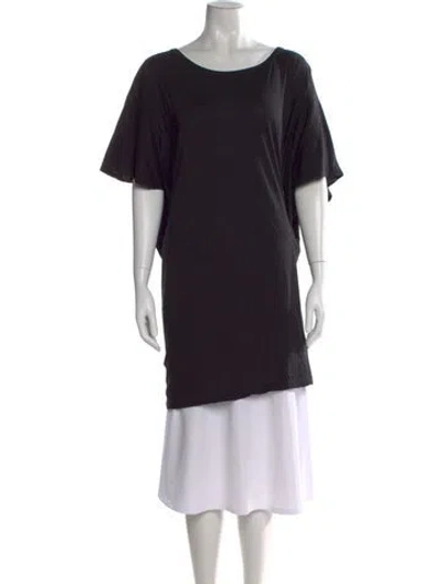 Pre-owned Morgane Le Fay Scoop Neck Short Sleeve Top In Black