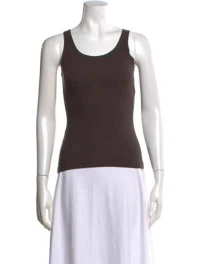 Pre-owned Morgane Le Fay Scoop Neck Sleeveless Top In Brown
