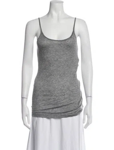 Pre-owned Morgane Le Fay Scoop Neck Sleeveless Top In Silver