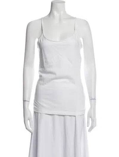 Pre-owned Morgane Le Fay Scoop Neck Sleeveless Top In White