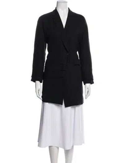 Pre-owned Morgane Le Fay Silk Blazer In Black