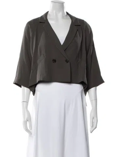 Pre-owned Morgane Le Fay Silk Blazer In Gray
