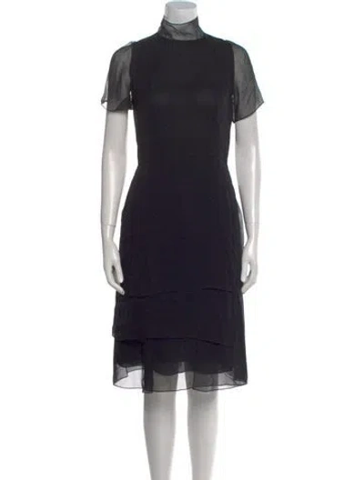 Pre-owned Morgane Le Fay Silk Knee-length Dress In Black