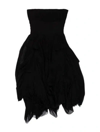 Pre-owned Morgane Le Fay Silk Knee-length Dress In Black