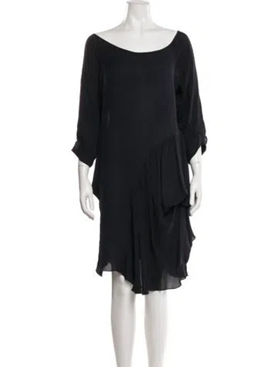 Pre-owned Morgane Le Fay Silk Knee-length Dress In Blue