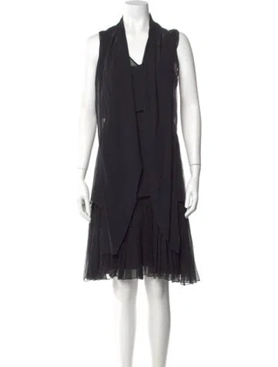 Pre-owned Morgane Le Fay Silk Knee-length Dress In Brown