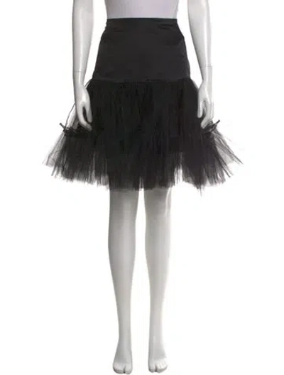 Pre-owned Morgane Le Fay Silk Knee-length Skirt In Black