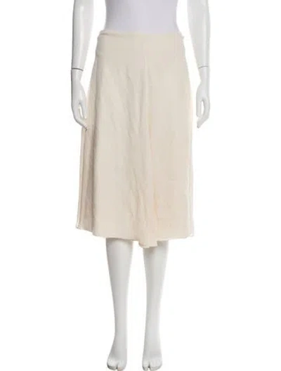 Pre-owned Morgane Le Fay Silk Knee-length Skirt In Neutral