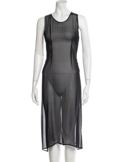 Pre-owned Morgane Le Fay Silk Long Dress In Black