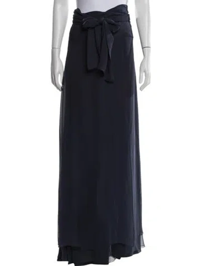Pre-owned Morgane Le Fay Silk Long Skirt In Blue