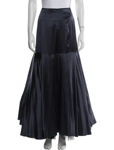 Pre-owned Morgane Le Fay Silk Long Skirt In Blue