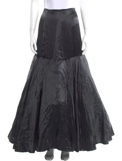 Pre-owned Morgane Le Fay Silk Long Skirt In Gray