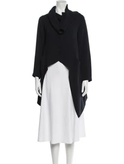 Pre-owned Morgane Le Fay Silk Long Sleeve Top In Blue