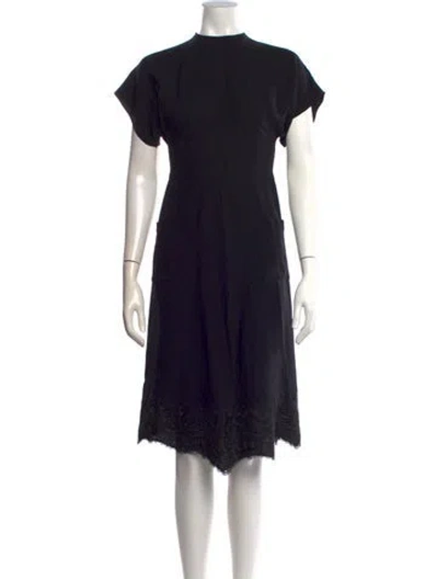 Pre-owned Morgane Le Fay Silk Midi Length Dress In Black