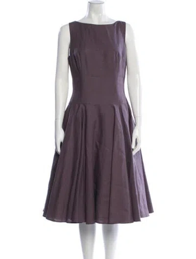Pre-owned Morgane Le Fay Silk Midi Length Dress In Purple