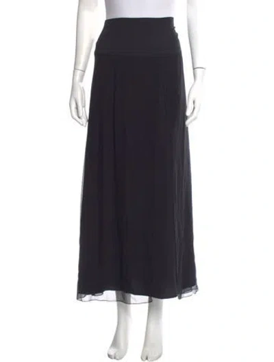 Pre-owned Morgane Le Fay Silk Midi Length Skirt In Blue