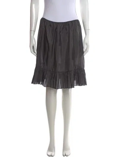 Pre-owned Morgane Le Fay Silk Midi Length Skirt In Gray