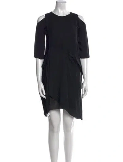 Pre-owned Morgane Le Fay Silk Mini Dress In Black