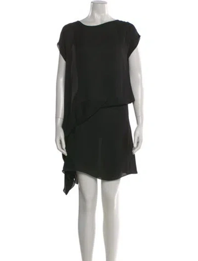 Pre-owned Morgane Le Fay Silk Mini Dress In Black