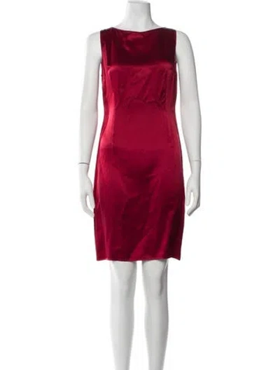 Pre-owned Morgane Le Fay Silk Mini Dress In Red