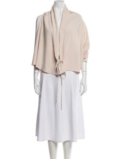 Pre-owned Morgane Le Fay Silk Open Front Top In Neutral