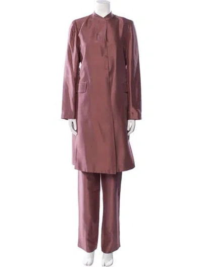 Pre-owned Morgane Le Fay Silk Pantsuit In Pink