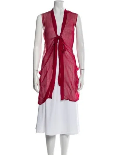 Pre-owned Morgane Le Fay Silk Robe In Red