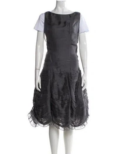 Pre-owned Morgane Le Fay Silk Skirt Set In Gray