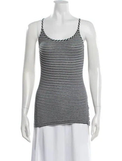 Pre-owned Morgane Le Fay Striped Scoop Neck Top In Multi