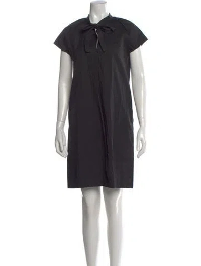 Pre-owned Morgane Le Fay Tie Neck Mini Dress In Black