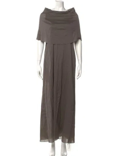 Pre-owned Morgane Le Fay Vintage Long Dress In Gray