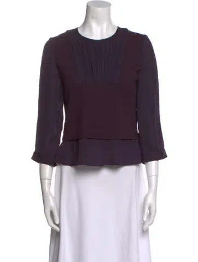 Pre-owned Morgane Le Fay Wool Crew Neck Crop Top In Purple