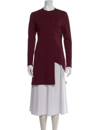 Pre-owned Morgane Le Fay Wool Crew Neck Sweater In Burgundy