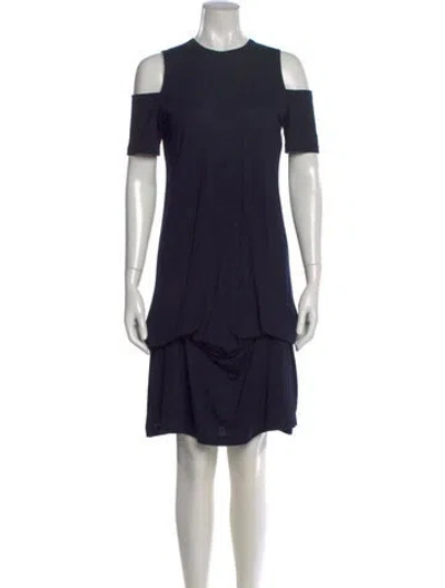 Pre-owned Morgane Le Fay Wool Knee-length Dress In Blue